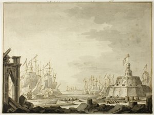 Malta, Vallettas havn af Abraham Storck