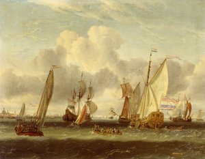 Forsendelse på IJ ved Amsterdams havn
