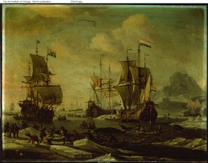 Den hollandske hvalfangerflåde af Abraham Storck