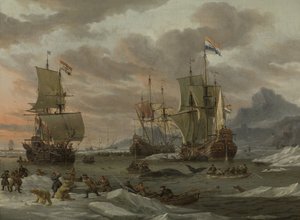 Hvalfangstpladser i det arktiske hav af Abraham Storck