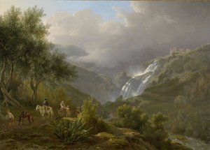 Kaskaderne i Tivoli, med en storm nærmer sig, 1824