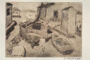Gadebillede, bygning eller portræt, 1900. af Abraham Walkowitz