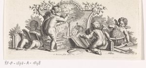 Fire putti studerer og maler af Abraham Zeeman