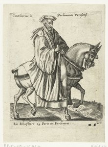 fransk rådmand til hest af Abraham de Bruyn (attributed to)