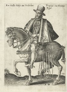 hollandsk prins til hest af Abraham de Bruyn (attributed to)