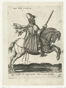 Hollandsk rytter med karabin af Abraham de Bruyn (attributed to)