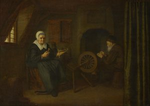 Tobit og Anna, ca. 16571658 af Abraham de Pape