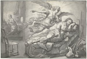 Englen viser sig for Josef i en drøm af Abraham van Diepenbeeck
