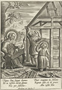 Kristus hjælper Joseph med at bygge et hus af Abraham van Merlen