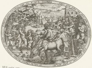 Triumfoptog af Bacchus og Silenus: Elementet Jord Terra (titel på objekt) De fire elementer (serietitel)