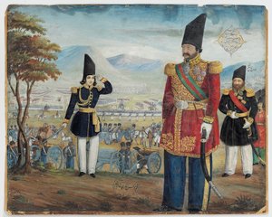 Ardeshir Mirza og Sulayman Khan Saham Al-Dowleh gennemgår deres tropper, 1850-51