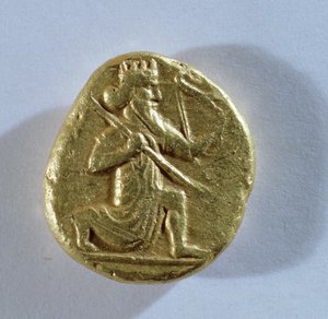 Daric, der skildrer Darius som en kongelig bueskytte (guld) (forside) af Achaemenid