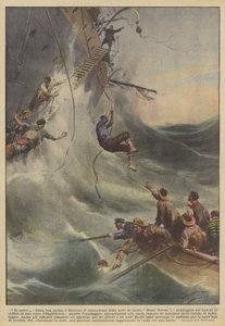 - Jeg bliver her! - sagde kommandanten på fragtskibet Monte Nevoso med italiensk ånd? af Achille Beltrame