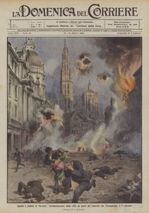 Antwerpens smerte og fald, bombning af byen af ​​tyskerne, der besatte den 9 af Achille Beltrame