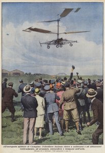 I Ciampino militærlufthavn, formår den italienske helikopter at hæve og sænke?