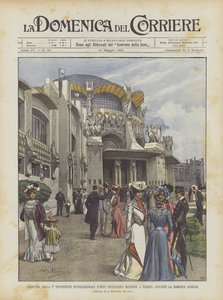 Åbning af den 1. internationale udstilling for moderne dekorativ kunst i Torino foran Rotonda DOnore af Achille Beltrame