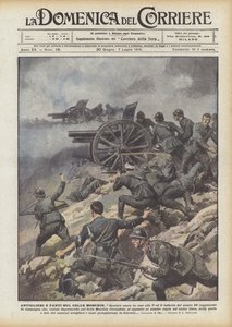 Gunners og infanterister på Moschin-bakken