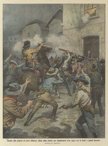 Angreb på fængsler i Cairo (Illinois), forsvaret af politiet, for at pågribe en sort lovovertræder? af Achille Beltrame