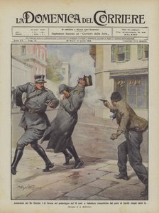 Mordet på Grækenlands kong Georg I om eftermiddagen den 18. korr. i Thessaloniki, der erobres af grækerne?