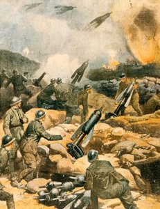 Bombning af Carso-linjer af Achille Beltrame