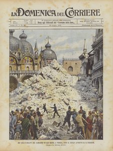 Hvad er tilbage af Campanile di San Marco i Venedig efter sammenbruddet, der fandt sted den 14.