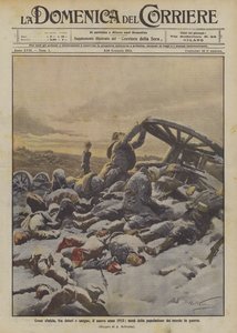 Hvordan det nye år 1915 begynder, midt i smerte og blodsudgydelser, med halvdelen af verdens befolkning i krig af Achille Beltrame