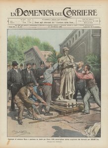 Udlevering til minister Rava og afrejse fra Anzio til Rom af den vidunderlige statue, der er købt af ?