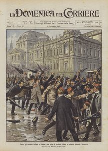Mod italienske studerende i Wien, en kamp mellem italienske og tyske studerende foran universitetet