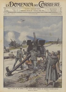 Mod fjenden fra oven stopper vores antiluftskyts batterier et raid af østrigske flyvemaskiner