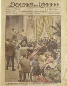 Forsideillustration af New York-fest for unge, der skal forløses af Achille Beltrame