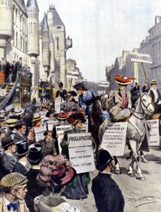 Demonstrationer i London i september 1908 af Achille Beltrame