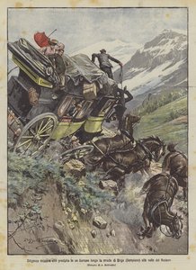 En schweizisk rytter styrter ned i en kløft på vejen fra Brig (Simplon) til Rhônedalen