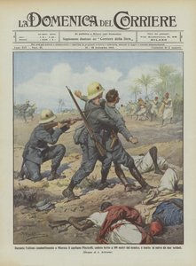 Under det sidste slag ved Misrata blev kaptajn Piscicelli, der blev såret 100 meter fra ?