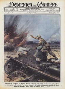 Under et angreb på et blokhus foran Tobruk, ramte en af vores infanterister, for bedre at kunne ramme ?