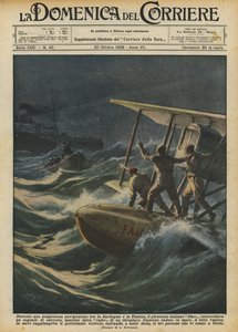 Under en stormfuld rejse mellem Sardinien og Tunesien, det italienske dampskib Duce? af Achille Beltrame