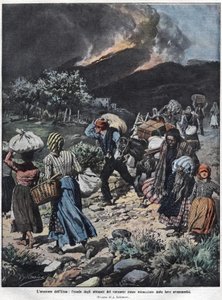Etnas udbrud i 1910. Illustration af Achilles Beltrame. af Achille Beltrame