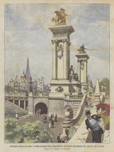 Paris verdensudstilling, den store nye Alexander III-bro, der fører fra indgangen?