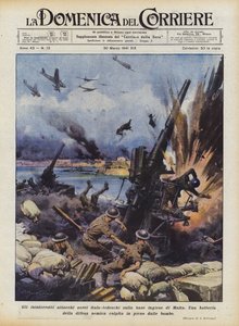De uafbrudte italiensk-tyske luftangreb på den engelske base på Malta af Achille Beltrame