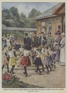 Wilhelm II deltager i åbningsfesten for det hospice for svage piger, som han grundlagde i Ahlbeck?