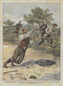 Brigandages dramaer, drabet på den frygtede Brigand Domenico Lombardo i Calabrien den 14. Corr.
