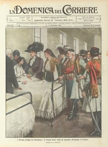 Italiens suverænitet i Montenegro, dronning Helena besøger de syge på hospitalet i Cettigne