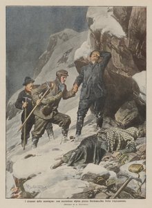 Bjergdramaer, en bjergbestigning i nærheden af Bardonecchia, der endte tragisk af Achille Beltrame