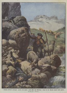 Dramaerne fra de høje bjerge, en hyrde, der tilfældigt opdager ligene af de to i de maritime alper?