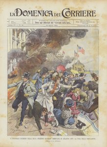 Den kolossale brand i Atlantic Citys rige amerikanske strandresort, befolkningens flugt af Achille Beltrame