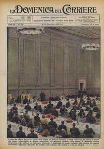 Tilbød Duce en frokost i Sala Regia i Palazzo Venezia til omkring syv hundrede arbejdere?