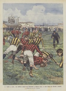 Fodbold i Milanos Trotter for at vinde den kongelige medalje, den sidste konkurrence mellem Milanese og Torinese