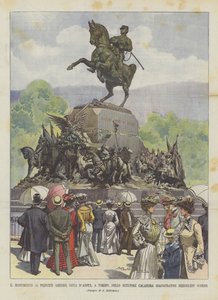 Monumentet til prins Amedeo, hertug af Aosta, i Torino, af billedhuggeren Calandra, indviet sidste onsdag