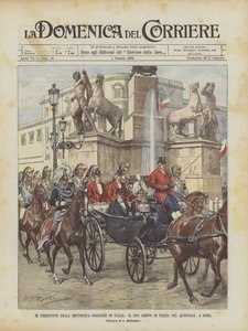 Præsidenten for den franske republik i Italien, hans ankomst til Piazza Del Quirinale, Rom af Achille Beltrame