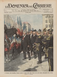 Overrækker præsidenten for den franske republik æreslegionens insignier til en død helt?