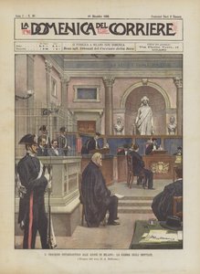 Notarbartolo Retssagen ved Assizes of Milano, de tiltaltes bur af Achille Beltrame